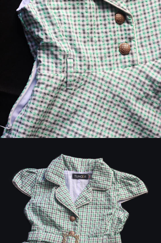 Vintage belt frock (Green)