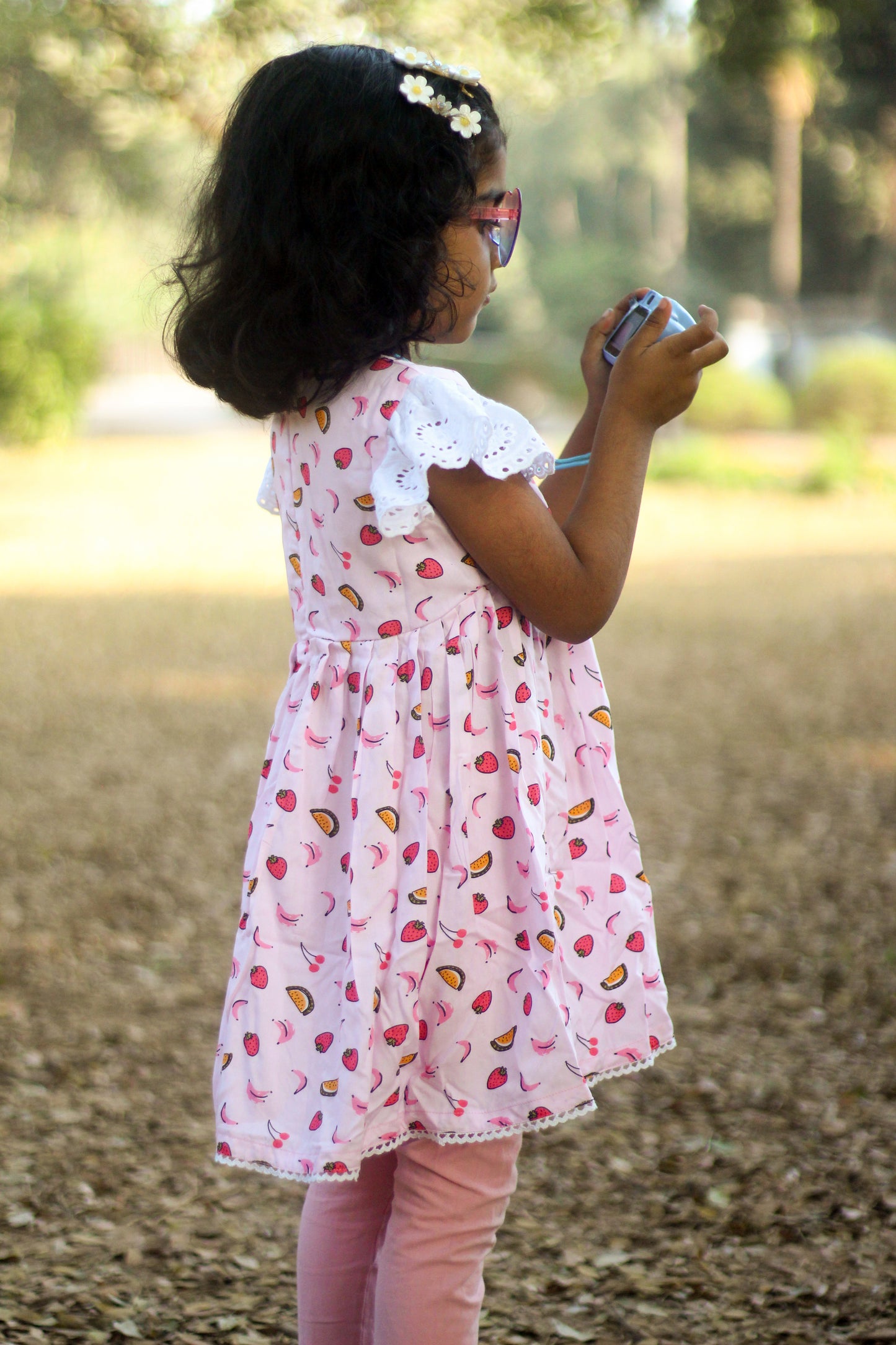 Butterfly baby frock pink