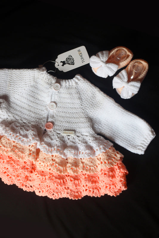 Crochet layered winter frock