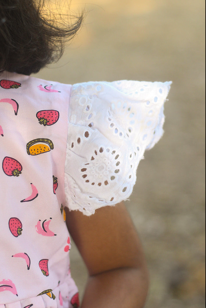 Butterfly baby frock pink