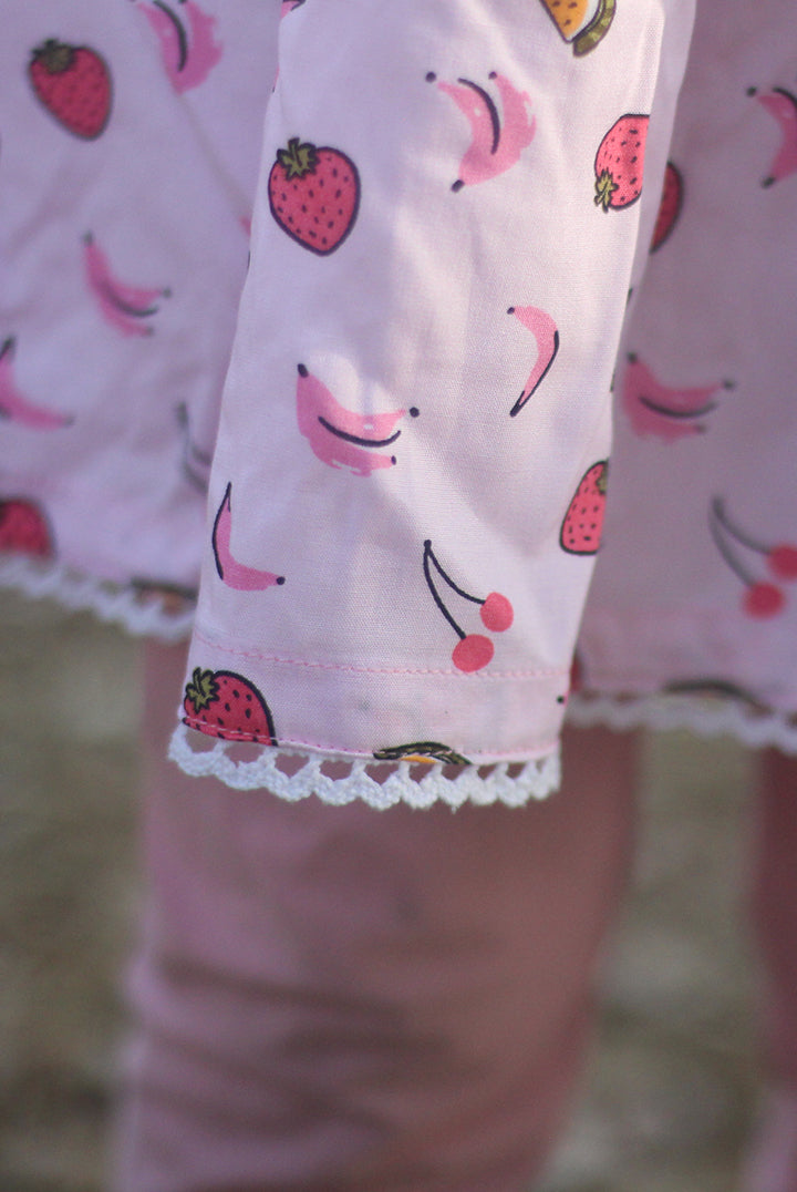 Butterfly baby frock pink