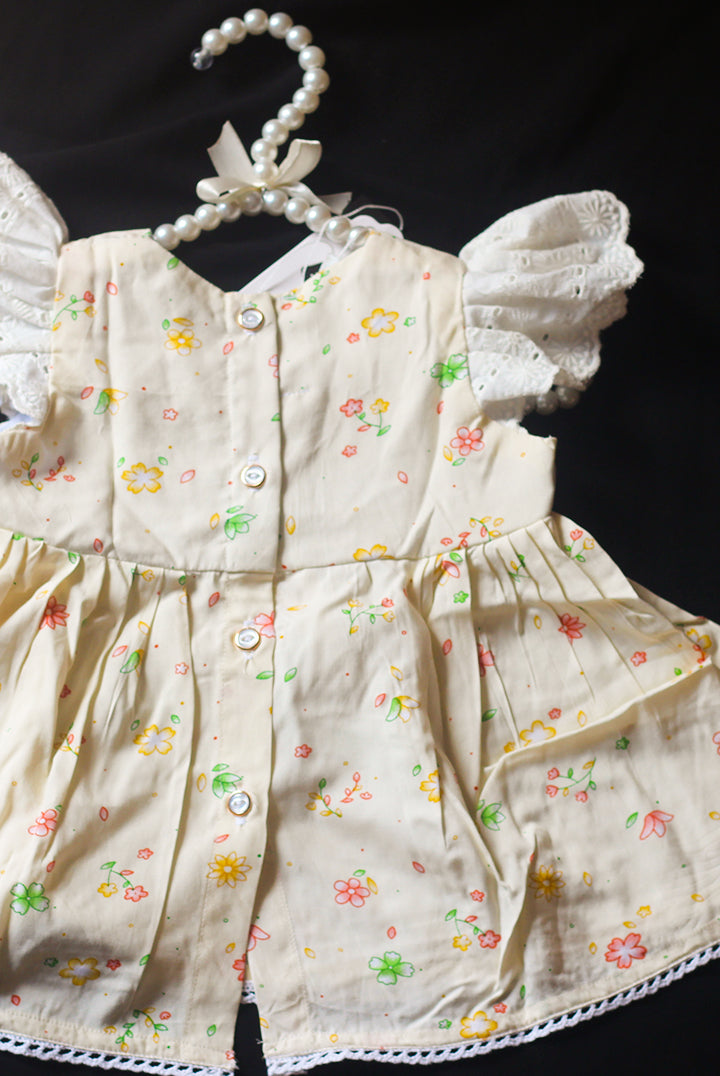 Butterfly baby frock yellow