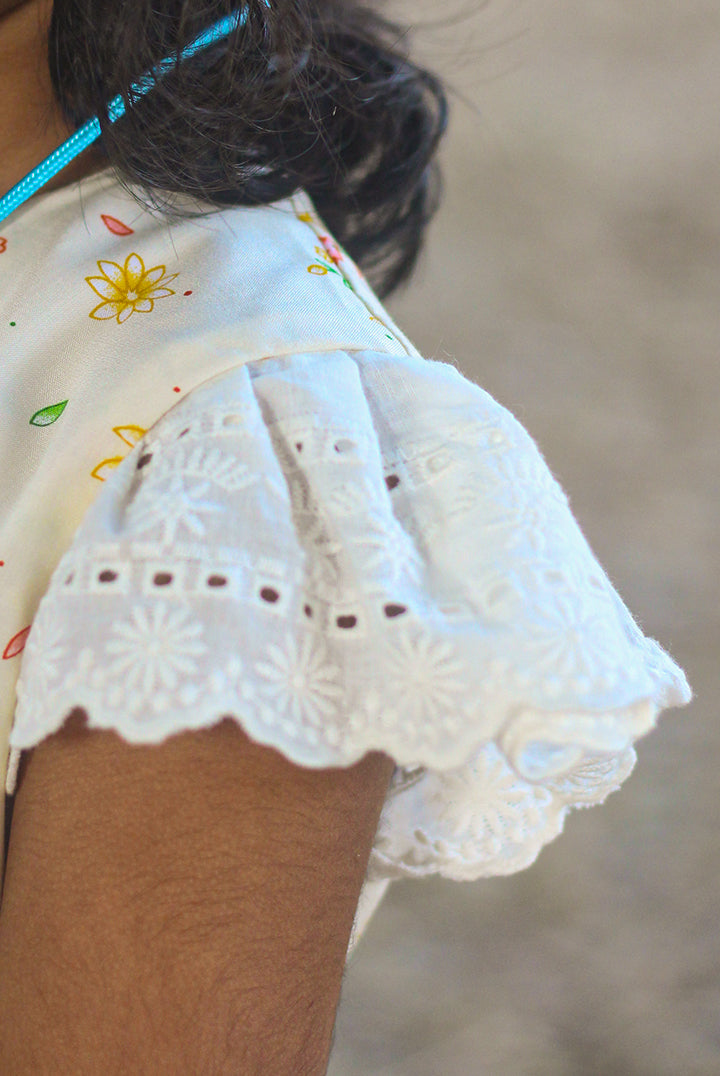 Butterfly baby frock yellow