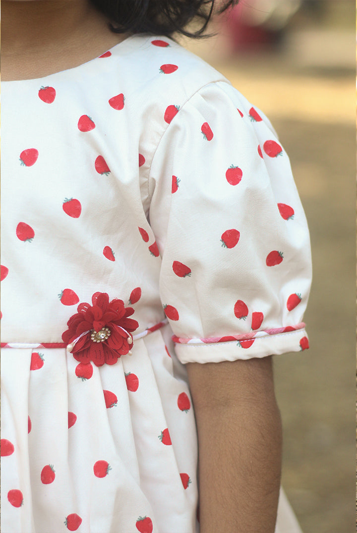 Strawberry cotton dress
